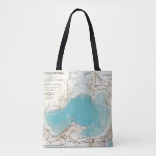 Hydrographic map Lake Mendota Tote Bag