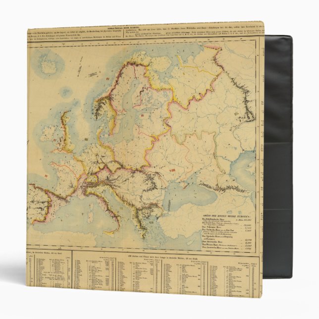 Hydrographic map of Europe Binder (Front/Inside)