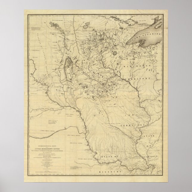 Hydrographical Basin of Mississippi River Poster (Front)