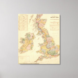 Hydrographical map, British Isles Canvas Print