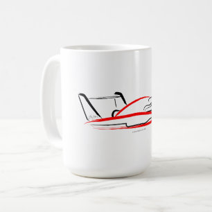Hydroplane 01 Black and Red Coffee Mug