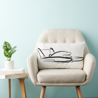 Hydroplane 01 Black Lumbar Pillow
