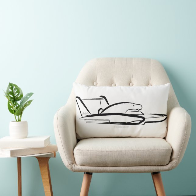 Hydroplane 01 Black Lumbar Pillow (Chair)