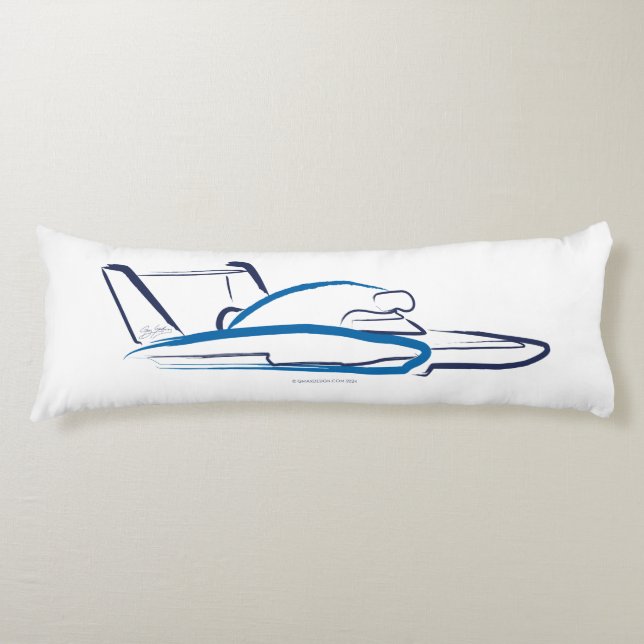 Hydroplane 01 Blue Body Pillow (Front)