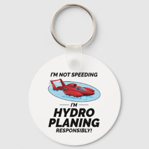 Hydroplane Racing Fun: Stay Responsible with Humor Keychain