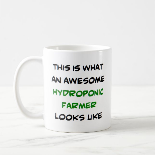 hydroponic farmer, awesome coffee mug (Left)