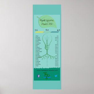 Hydroponic Plant PH Poster , 12" x 36"