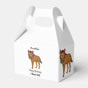 Hyena and flowers cartoon illustration favor box