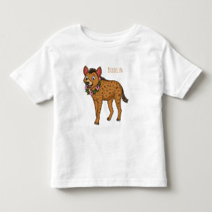 Hyena and flowers cartoon illustration toddler t-shirt