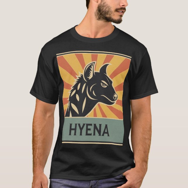 Hyena Design, Featuring Spotted Hyena, Wild Animal T-Shirt (Front)