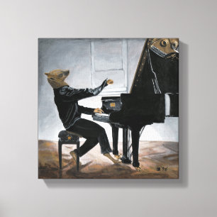 Hyena Piano Music Player Fantasy Art Canvas Print