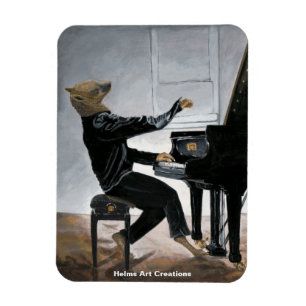 Hyena Piano Music Player Fantasy Art Photo Magnet