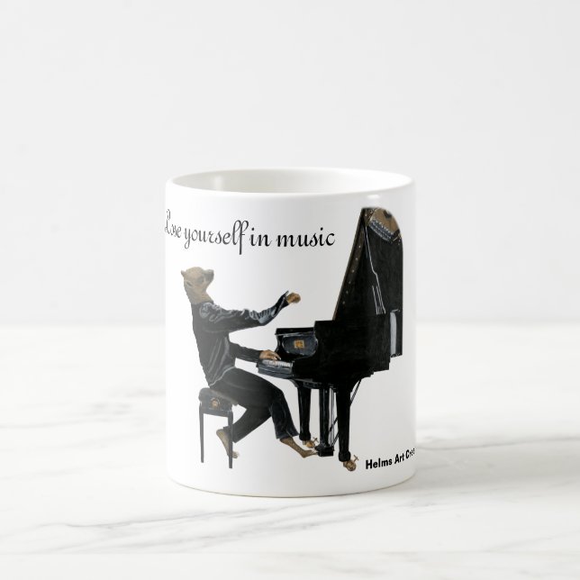 Hyena Piano Music Player Fantasy Coffee Mug (Center)