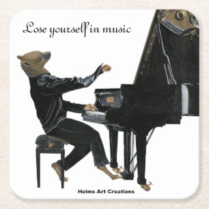 Hyena Piano Music Player Fantasy Paper Coasters
