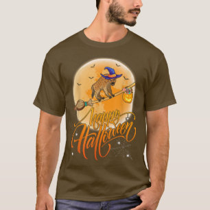 Hyena Ride Witch Shot Moon Vintage Hyena Halloween T-Shirt