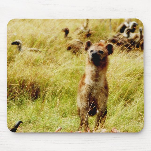 Hyena with wildebeest (gnu) mousepad (Front)