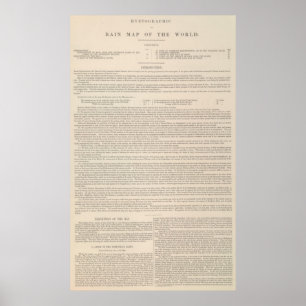 Hyetographic or Rain Map of the World Poster