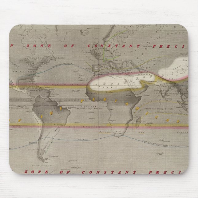 Hyetographic rain map mouse pad (Front)