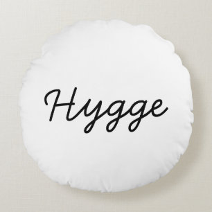 Hygge Black Elegant Round Pillow