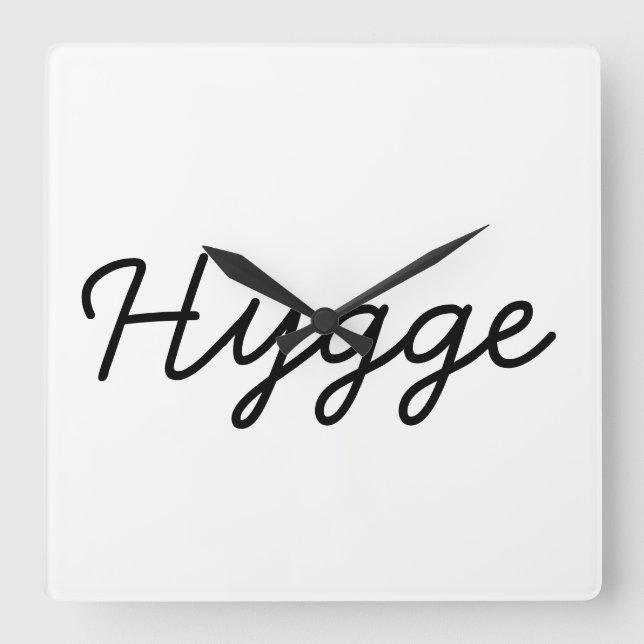 Hygge Black Elegant Square Wall Clock (Front)