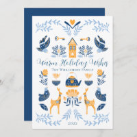 Hygge Blue | Yellow Unique Warm Holiday Wishes 
