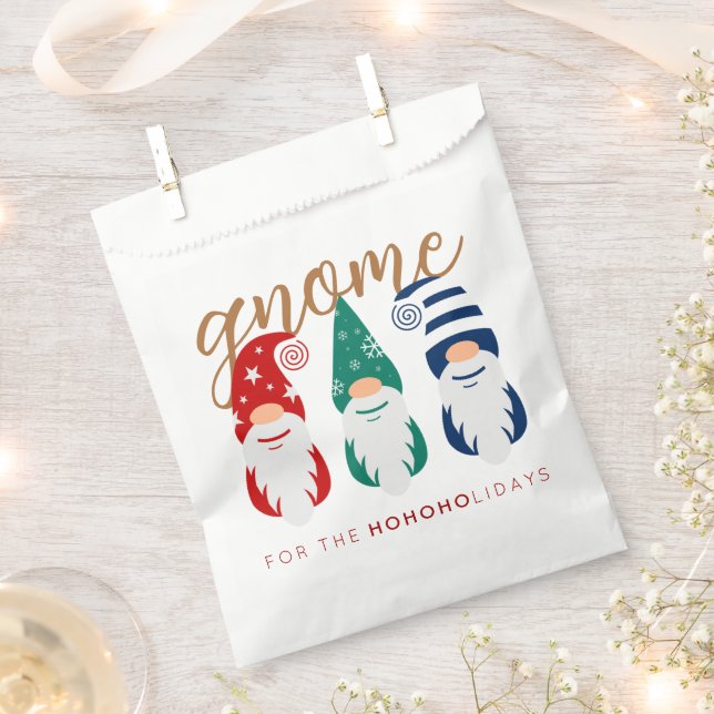 Hygge Christmas Gnome for the Holidays Snowflakes Favour Bag (Clipped)