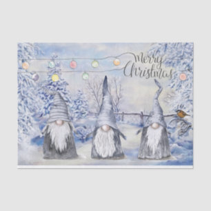 Hygge Christmas Holiday Gnomes Tissue Paper