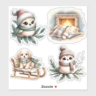 Hygge Cottagecore cozy winter Vinyl Sticker