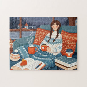 Hygge Cozy Night _ Celebrate cozy nights Jigsaw Puzzle