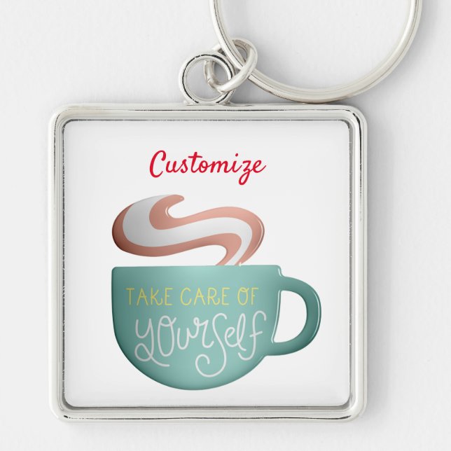 Hygge Drink Self-Care Thunder_Cove  Keychain (Front)