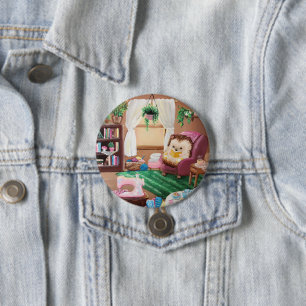 Hygge Hedgehog 3 Inch Round Button