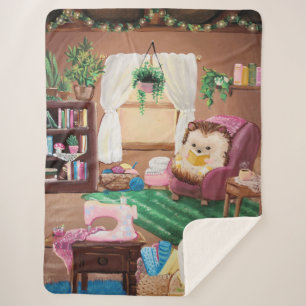 Hygge Hedgehog Sherpa Blanket