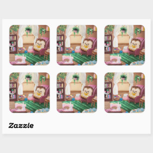 Hygge Hedgehog  Square Sticker