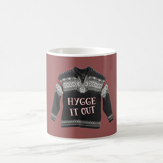 HYGGE IT OUT (red mug) Coffee Mug (Center)