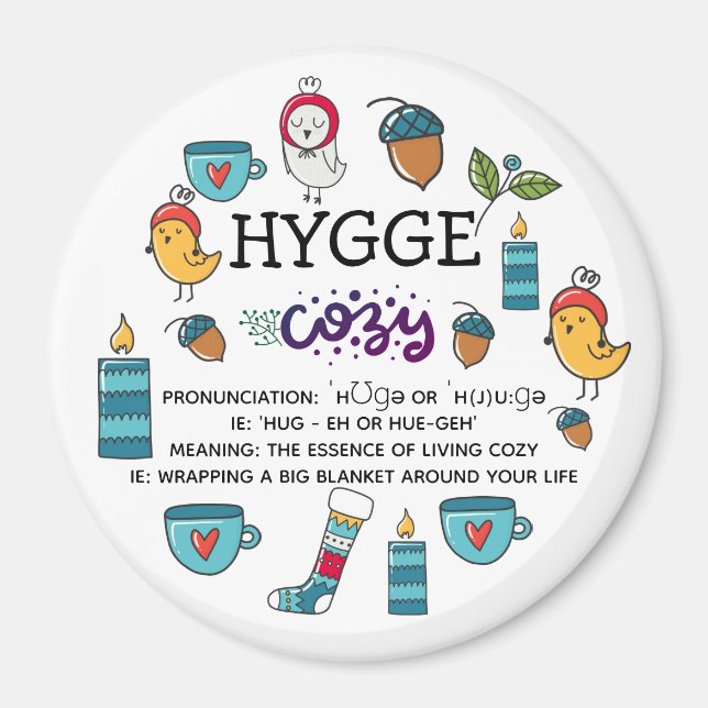 HYGGE - meaning and pronunciation cute doodles new Magnet (Front)