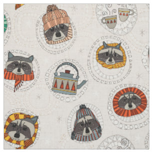 hygge raccoons fabric