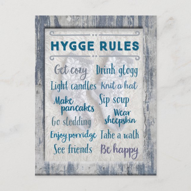 Hygge Rules Postcard (Front)