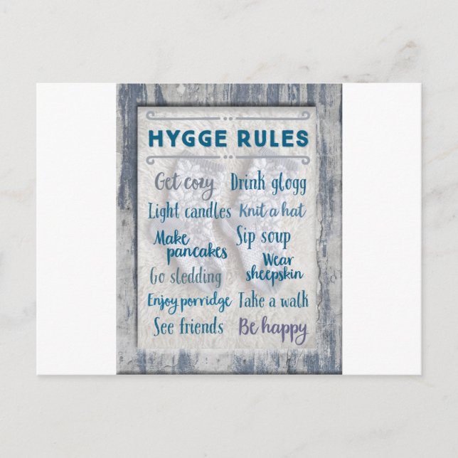Hygge Rules Postcard (Front)