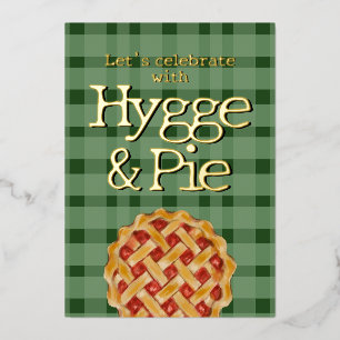 Hygge Scandinavian style plaid foil invitation