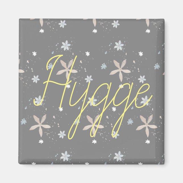 Hygge Snow Flowers Magnet (Front)
