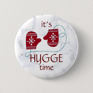 Hygge Time Nordic Red Mittens Vintage Holiday 2 Inch Round Button