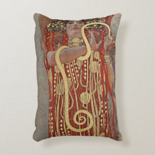 Hygieia by Gustav Klimt, Vintage Art Nouveau Accent Pillow