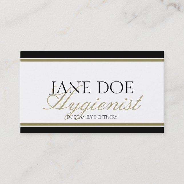 Hygienist Gold Script Business Card (Front)