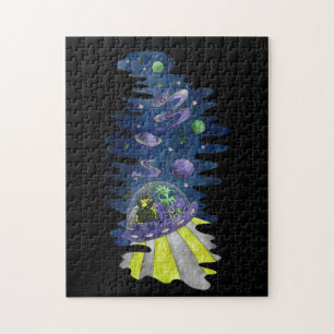 Hylaeus Bee with Alien in Space Galaxy star puzzle