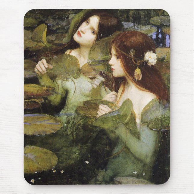 Hylas and the Nymphs detail by John W. Waterhouse Mouse Pad (Front)
