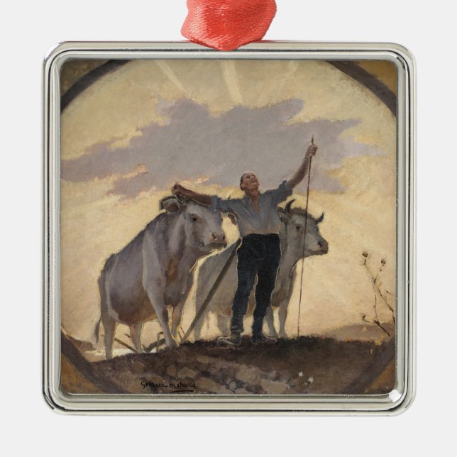 Hymn of the Earth to the Sun, 1892 Metal Ornament (Front)