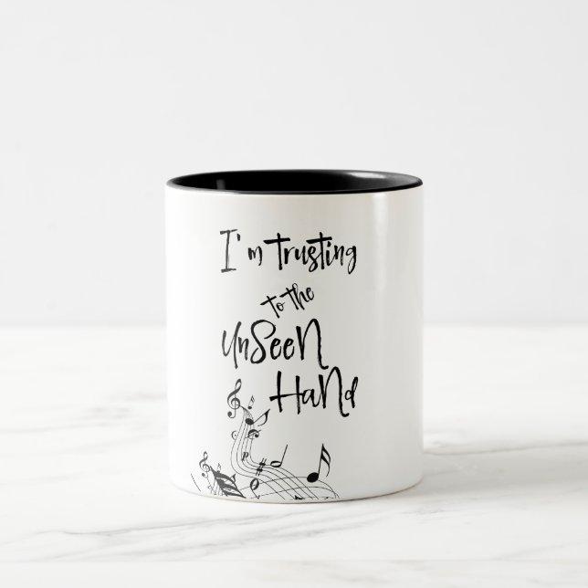 Hymn Quote: Trusting to the Unseen Hand Two-Tone Coffee Mug (Center)