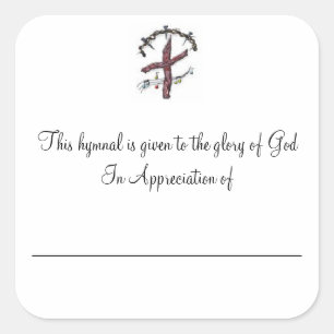Hymnal Plates In Appreciation of Square Sticker
