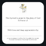 Hymnal Plates In Honour of Square Sticker<br><div class="desc">Memory plates for your hymnals,  books,  bibles.</div>