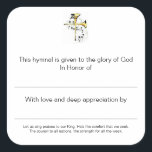 Hymnal Plates In Honour of Square Sticker<br><div class="desc">Memory plates for your hymnals,  books,  bibles.</div>